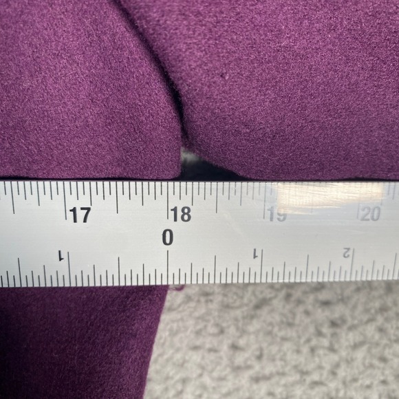 Tulle Purple Wool Blend Coat Button Front Lapel Collar Lined Women's Size L - Picture 10 of 16